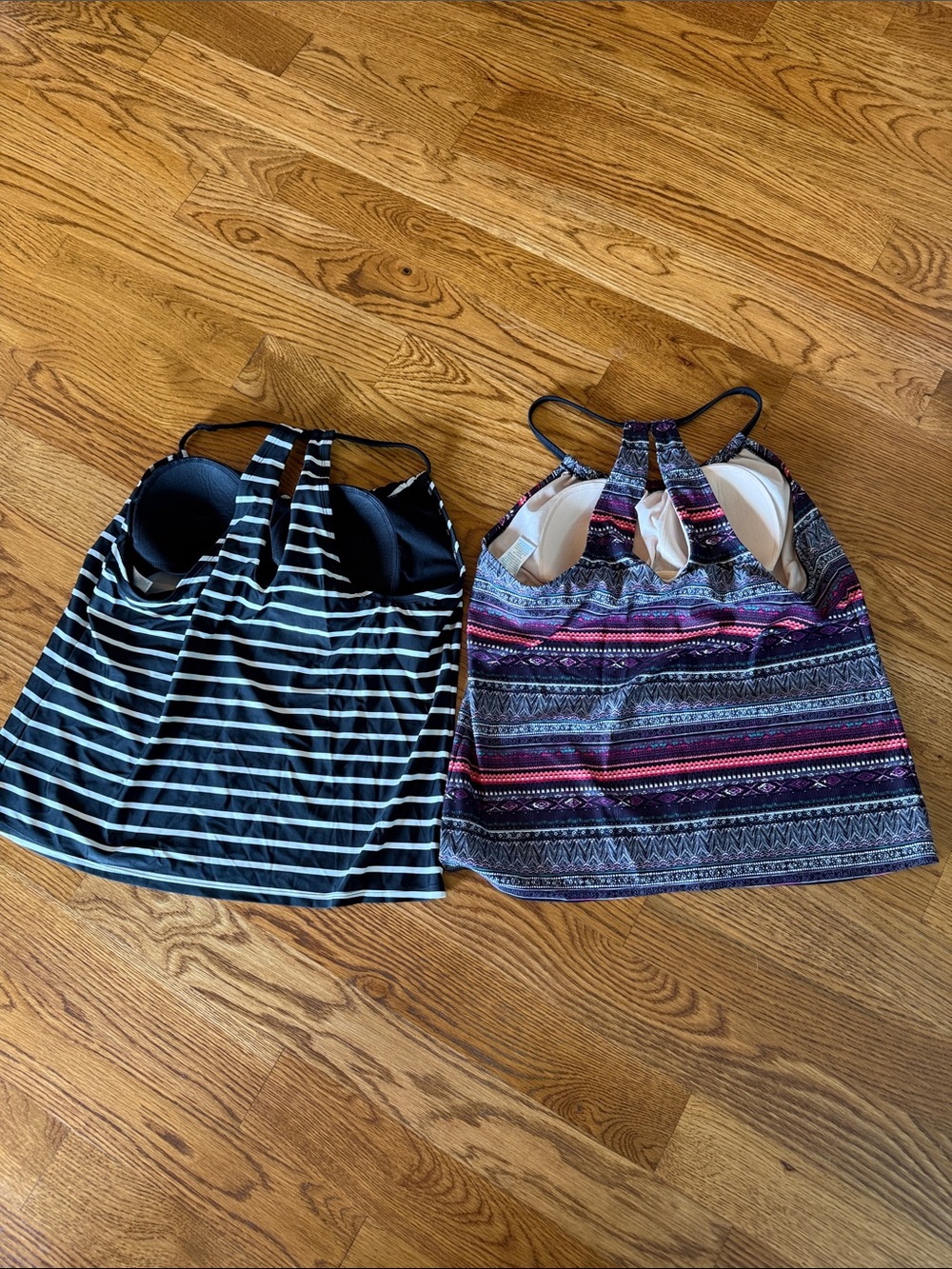 Kona Sol Tankini Swim Top Bundle Size L Black & White Stripe + Abstract Print - Picture 4 of 11